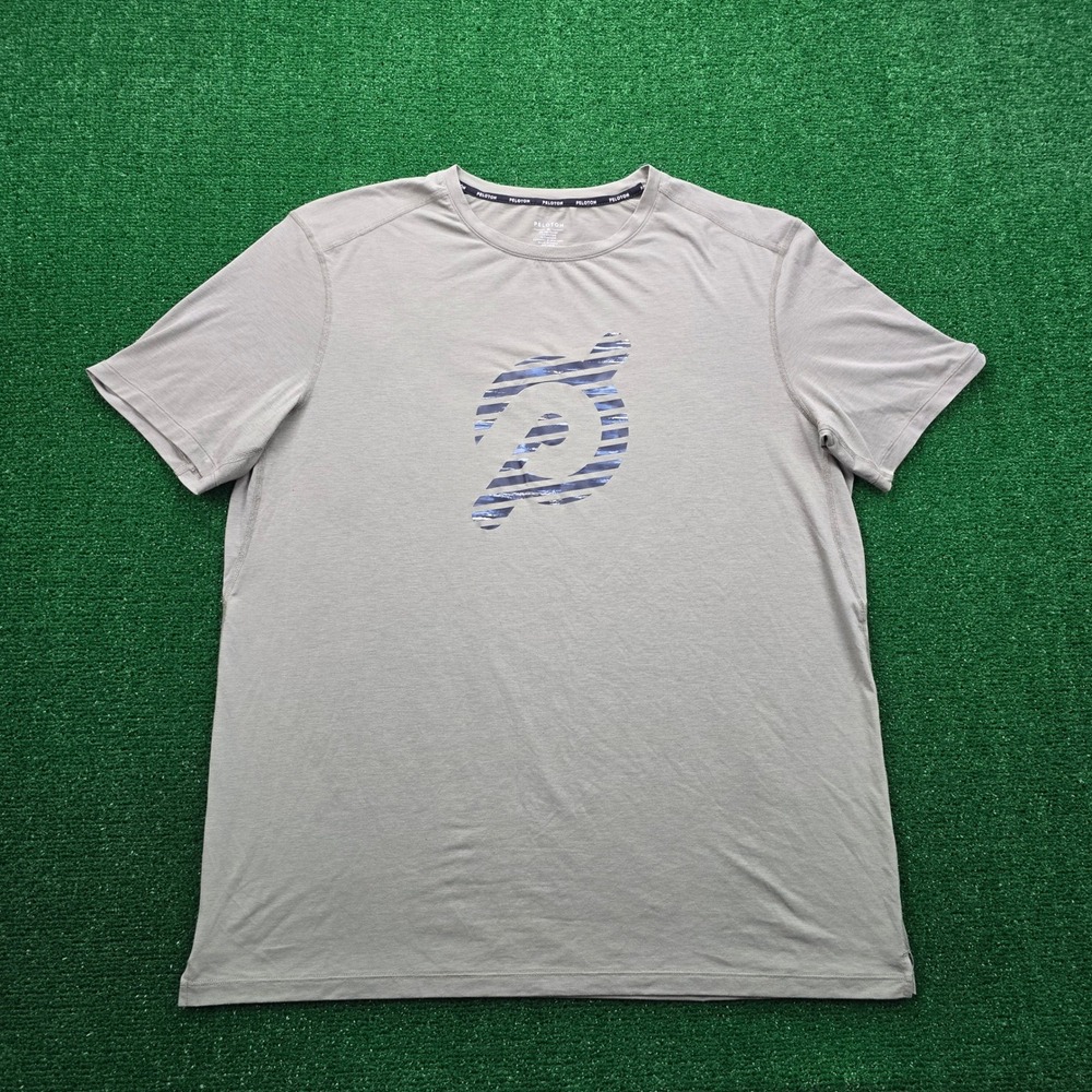 Peleton Tshirt‎ Mens XL Gray Short Sleeve Athletic Performance Workout Gym